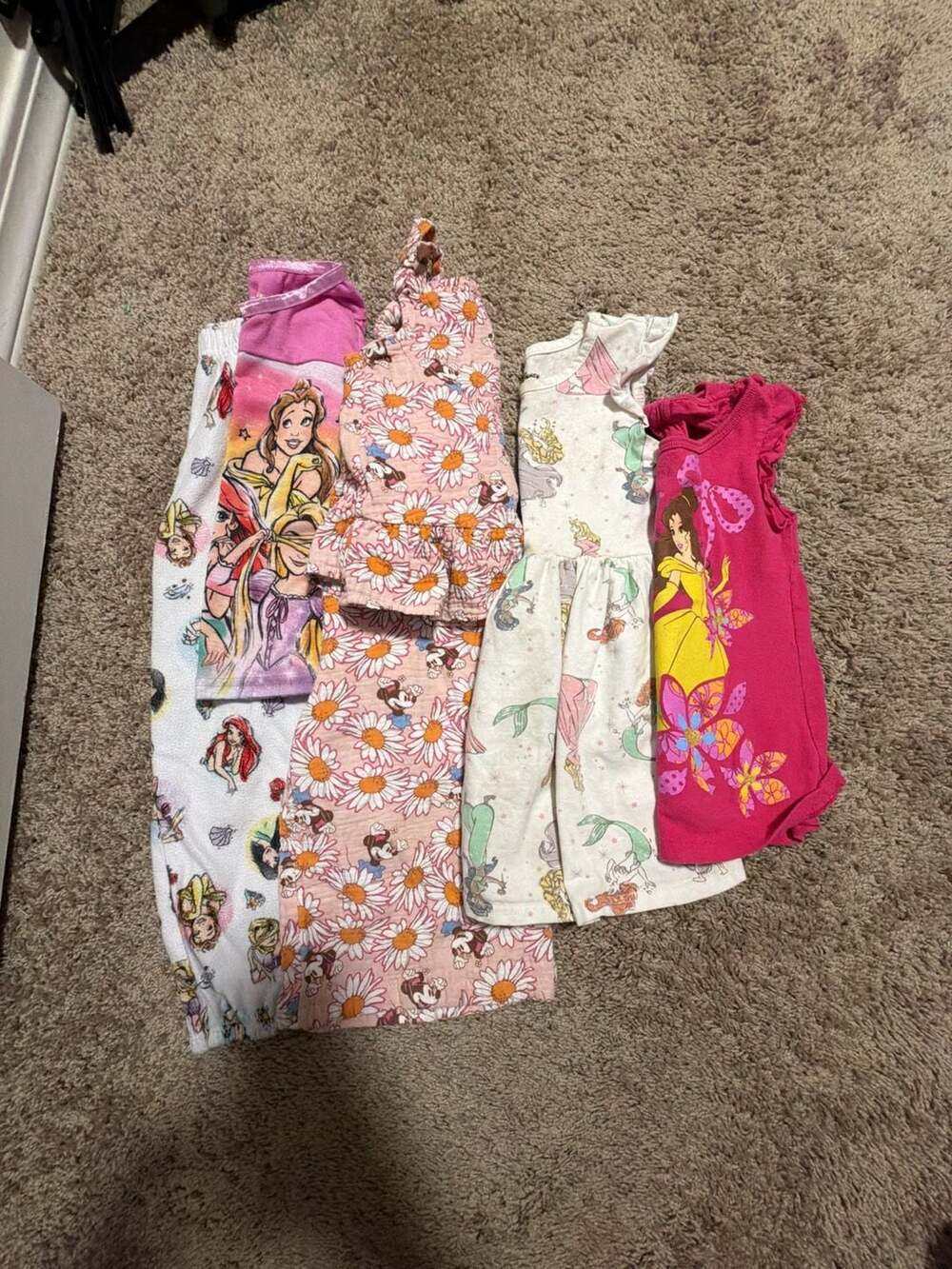 Disney Princess Toddler Girls Assorted Clothing and Pajama Lot Size 4T